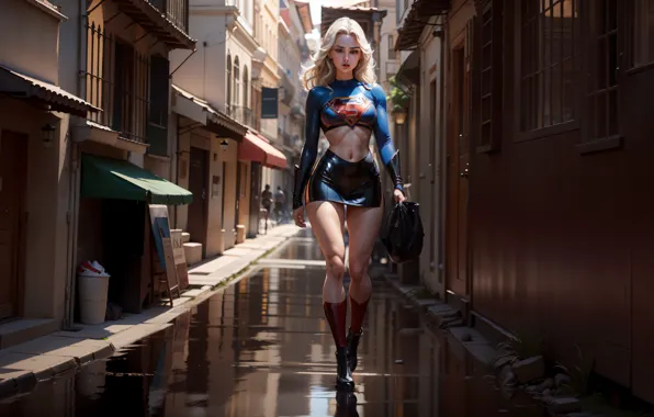 Girl, sexy, legs, blonde, DC Comics, Supergirl, Kara Zor-el, sexy blonde girl