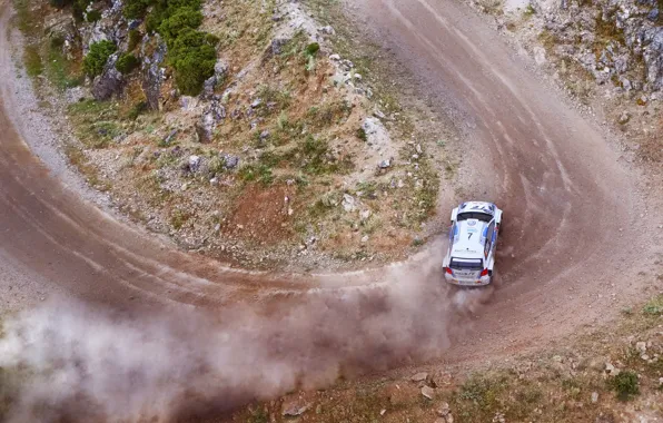 Dust, White, Volkswagen, Speed, Serpentine, Skid, Red Bull, WRC
