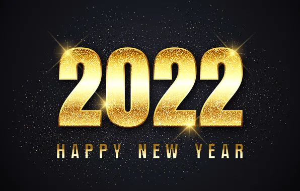 Gold, New year, golden, black background, new year, happy, decoration, sparkling