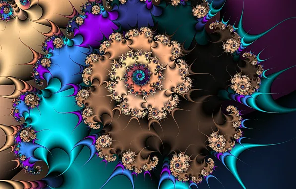 Abstraction, fractals, spiral, fractal, abstract background, tightening