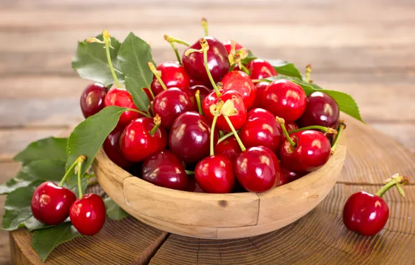 Picture berries, basket, fresh, cherry, fruit, ripe, cherry