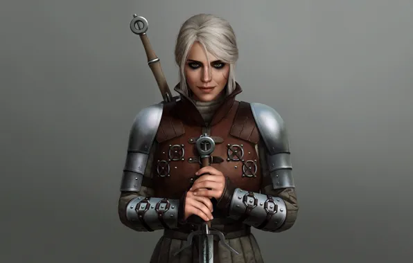 Picture girl, sword, the Witcher, armor, The Witcher 3 Wild Hunt, Ciri, Cirilla