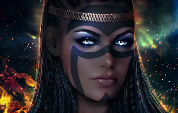 Picture look, beauty, art, face, hair, makeup, girl, beauty