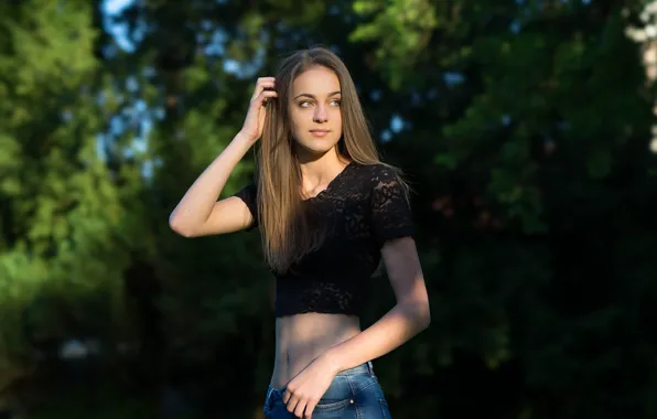 Picture summer, look, girl, pose, figure, blouse