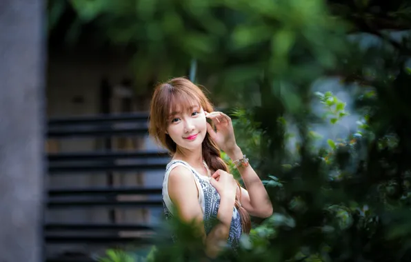 Girl, smile, Asian, cutie