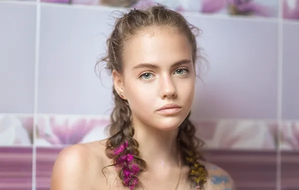 Picture look, portrait, braid, gentle, Christina, Galaev Eugene