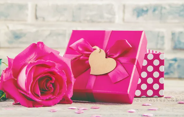 Love, gift, heart, roses, bouquet, love, pink, heart