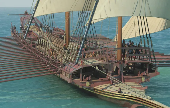 Picture boat, sail, paddle, galleys, Order Galley