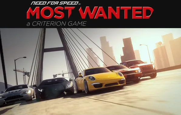 Picture bridge, race, sports cars, need for speed most wanted 2