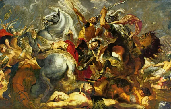 Picture oil, picture, canvas, Flemish painter Peter Paul Rubens, "Victory and death in battle the Consul …
