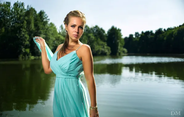 Look, girl, river, photo, dress, Dmitry Medved