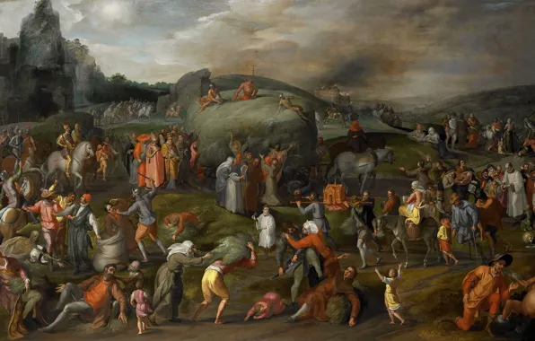 Tree, oil, picture, Gillis Mostert, Allegory on the Worldly and Spiritual abuse