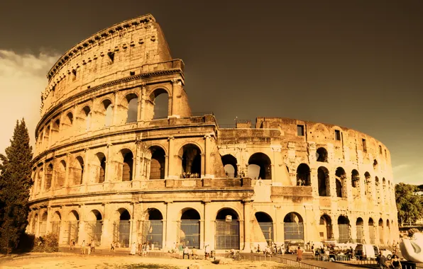 Picture the city, old, Colosseum, fabulous look, ancient Rome