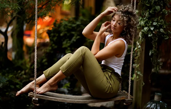 Girl, swing, model, Jaclyn, Sergey Bidun