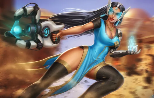 Girl, Figure, The game, Girl, Art, Art, Overwatch, Symmetra