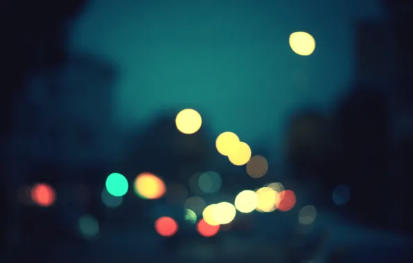 Night, the city, street, lights, cars