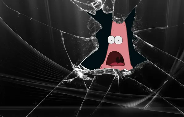 Picture Humor, Patrick, broken screen