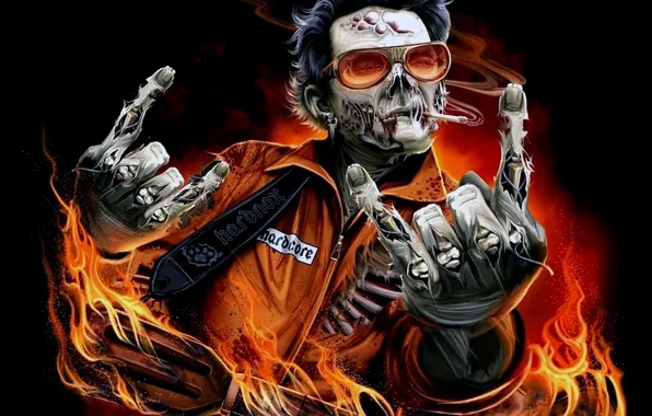 Fire, Zombies, goat, Grif, musician.