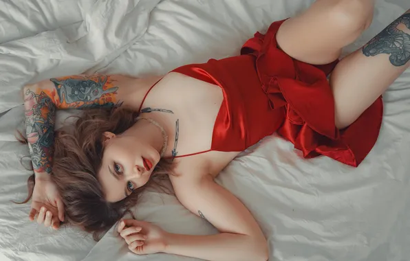 Girl, panties, dress, red dress, Awondrr
