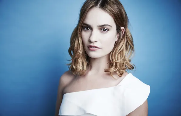 Look, girl, photo, sweetheart, dress, Lily James, Lily James