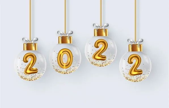 Balls, background, balls, Christmas, figures, New year, 2022