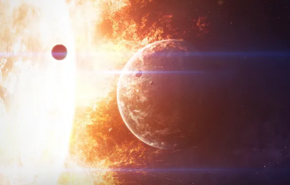 The sun, Fire, Planet, Space, Star, Flame, Heat, Fire