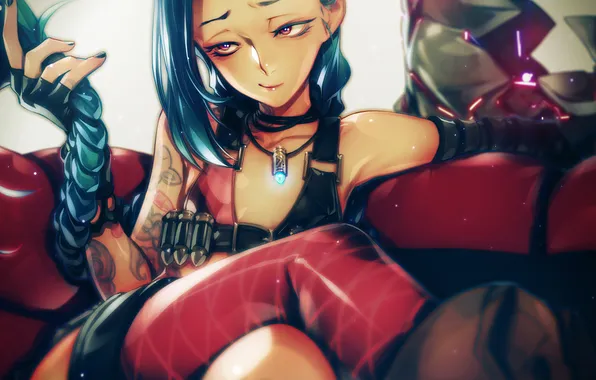 Picture girl, art, league of legends, Jinx, Jinx