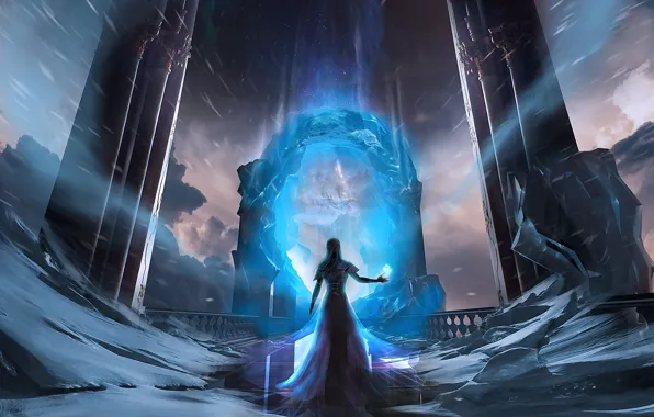 Girl, magic, the portal