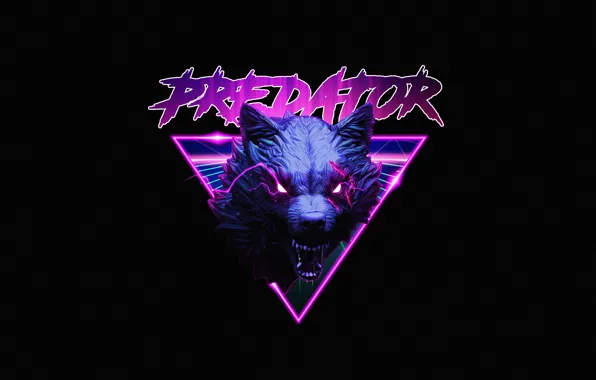 Style, Mouth, Background, Wolf, Face, Predator, Style, Neon