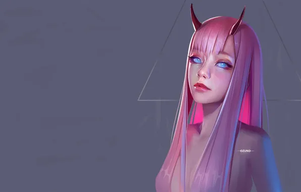 Look, girl, art, 002, Darling In The Frankxx, Cute in France