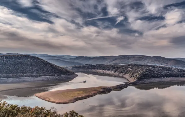 Germany, lake, Hesse, Reservoir, Edersee, Waldeck
