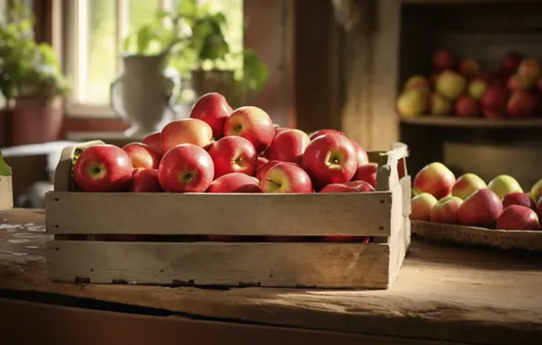Apples, harvest, fruit, red, fruit, Apple, juicy, ripe