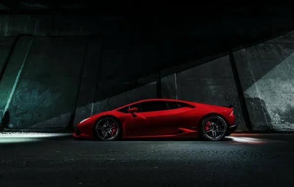 Picture Lamborghini, Red, Chicago, Side, V10, Supercar, Exotic, Huracan