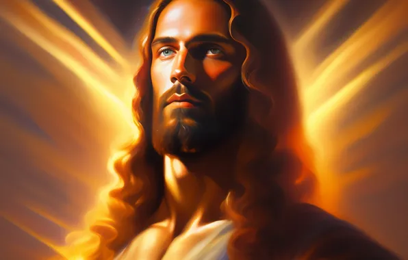 Picture Jesus, Look, Hair, Beard, Male, Religion, Jesus Christ, Digital art