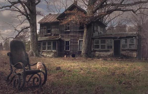 Picture house, background, chair