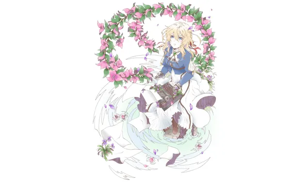 Girl, background, Violet Evergarden