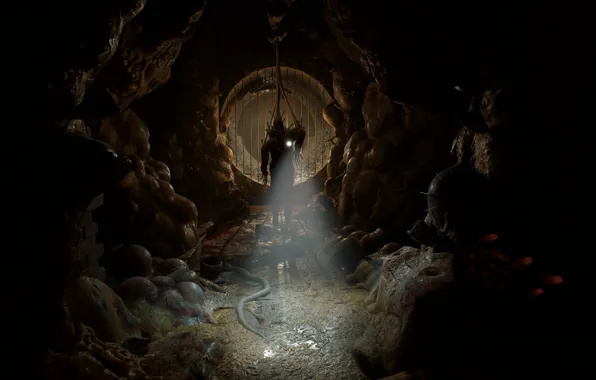 Monster, zombies, lantern, grille, growths, Half-Life Alyx, tunnel slime