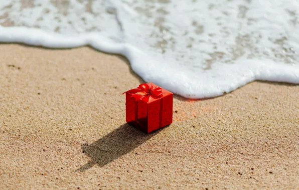Sand, sea, beach, gift, love, beach, sea, romantic