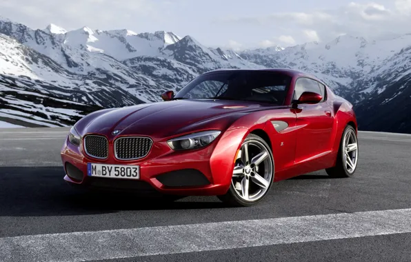 Picture the sky, red, coupe, BMW, BMW, Coupe, the front, Zagato
