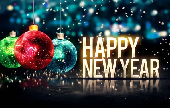 Balls, decoration, text, holiday, postcard