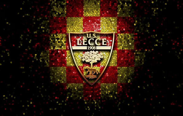 Wallpaper, sport, logo, football, glitter, checkered, Lecce