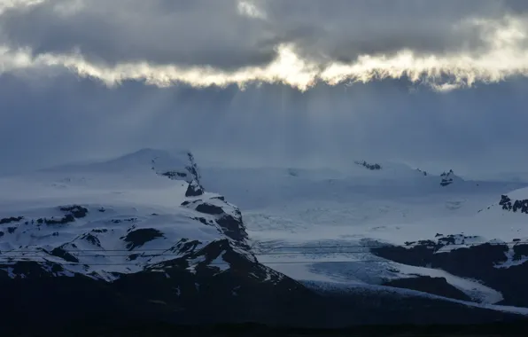 Picture The sky, Winter, Mountains, Snow, Sky, Winter, Snow, Mountains