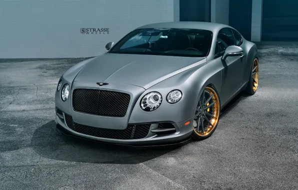 Bentley, Continental, Speed, Matte, Gray, Wheels, Strasse