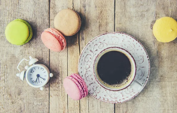 Picture colorful, coffee cup, french, macaron, a Cup of coffee, macaroon