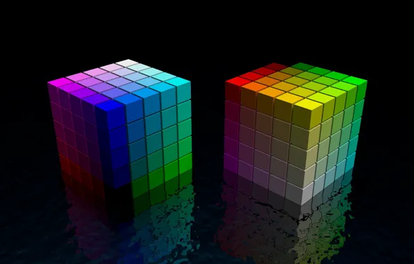 Reflection, color, Cubes