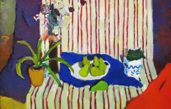 Flowers, still life, 2005, al, The petyaev, green pears
