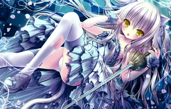 Girl, sexy, lingerie, panties, long hair, dress, anime, beautiful