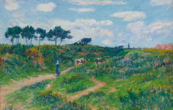 Landscape, picture, The road through the wasteland in Brittany, Henri Sea