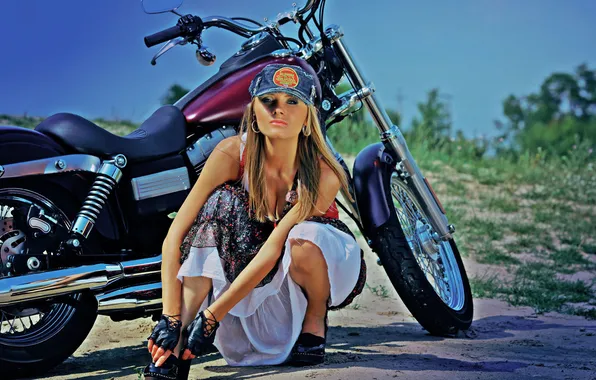 Road, girl, mood, motorcycle, Diana Kuprina