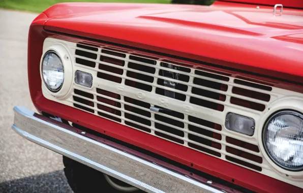 Picture red, Roadster, Ford, grille, 1966, Bronco